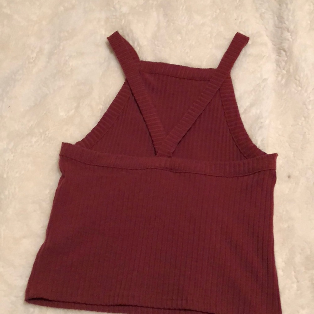 Cropped rust colored tank